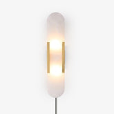 Melange Elongated Alabaster Plug-in Wall Lamp